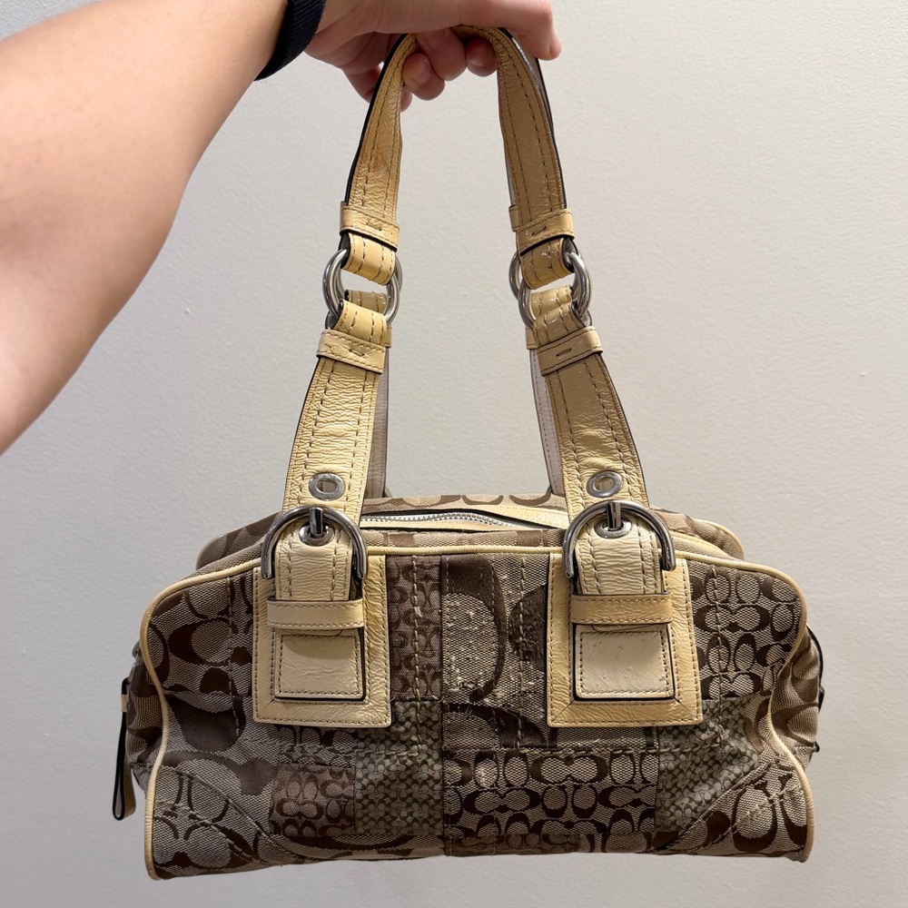 Coach Vintage Monogram Patchwork Boston Signature… - image 4